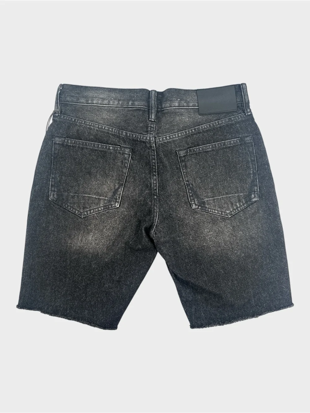 AllSaints Switch Skinny Denim Shorts Washed Black Button Fly Grunge Minimal W30